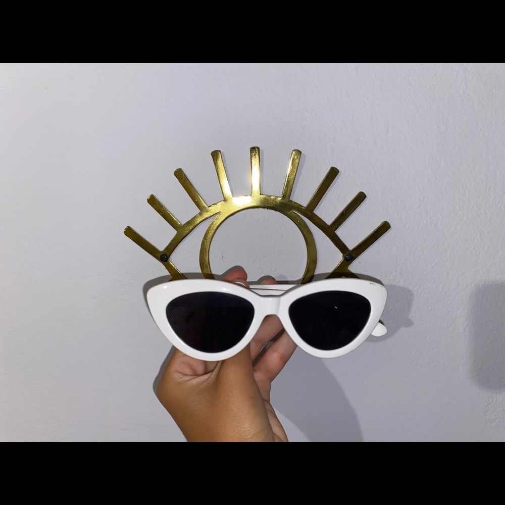 White cat eye sunglasses